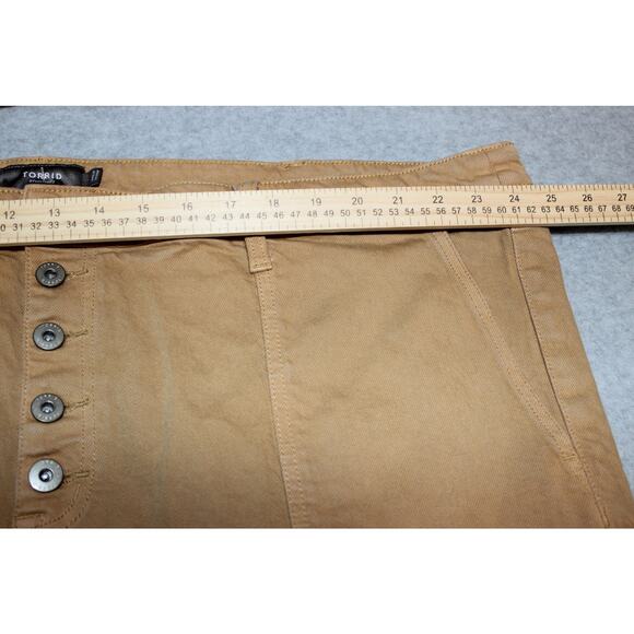 Torrid Button Up Camel Jeans Size 24Reg Fray leg - Picture 4 of 9